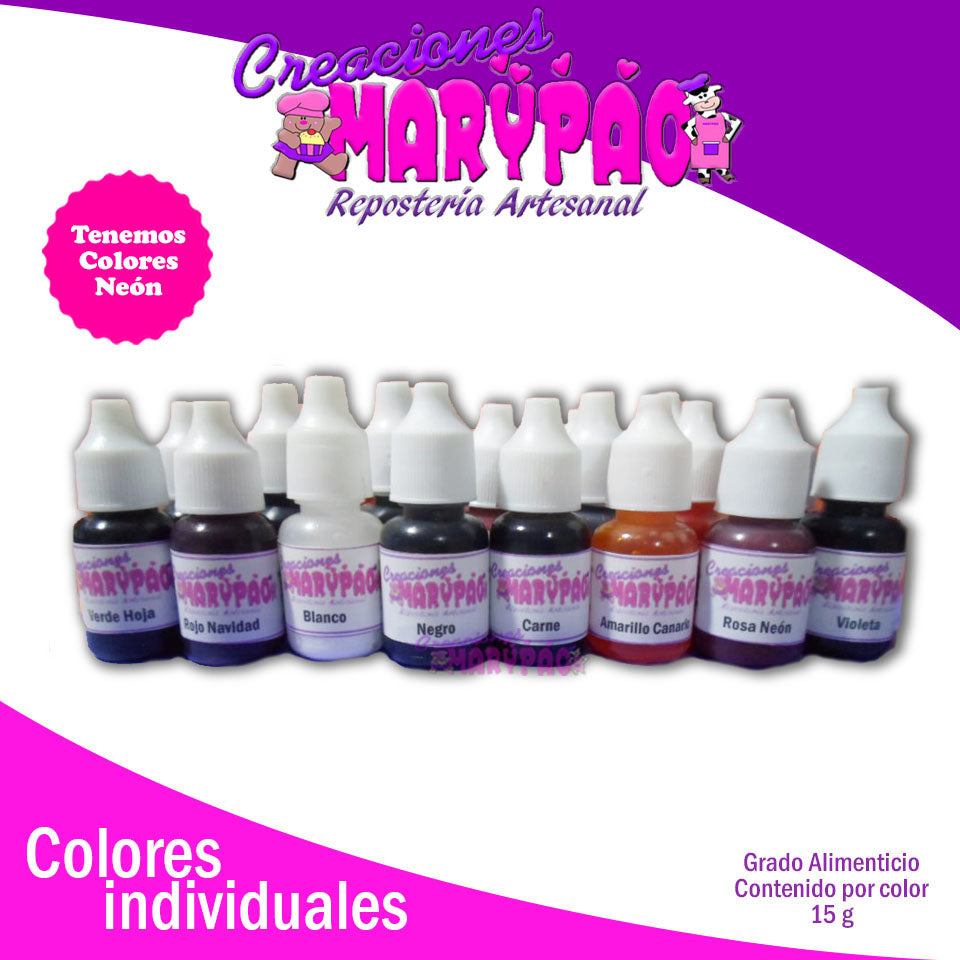 Colores En Gel Repostería 1 Pieza Color A Elegir - Creaciones Marypao
