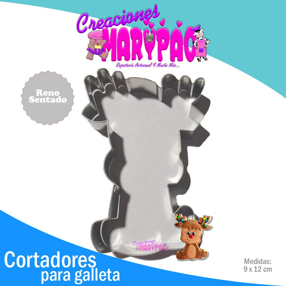 Cortador De Galletas Reno Sentado Navidad - Creaciones Marypao
