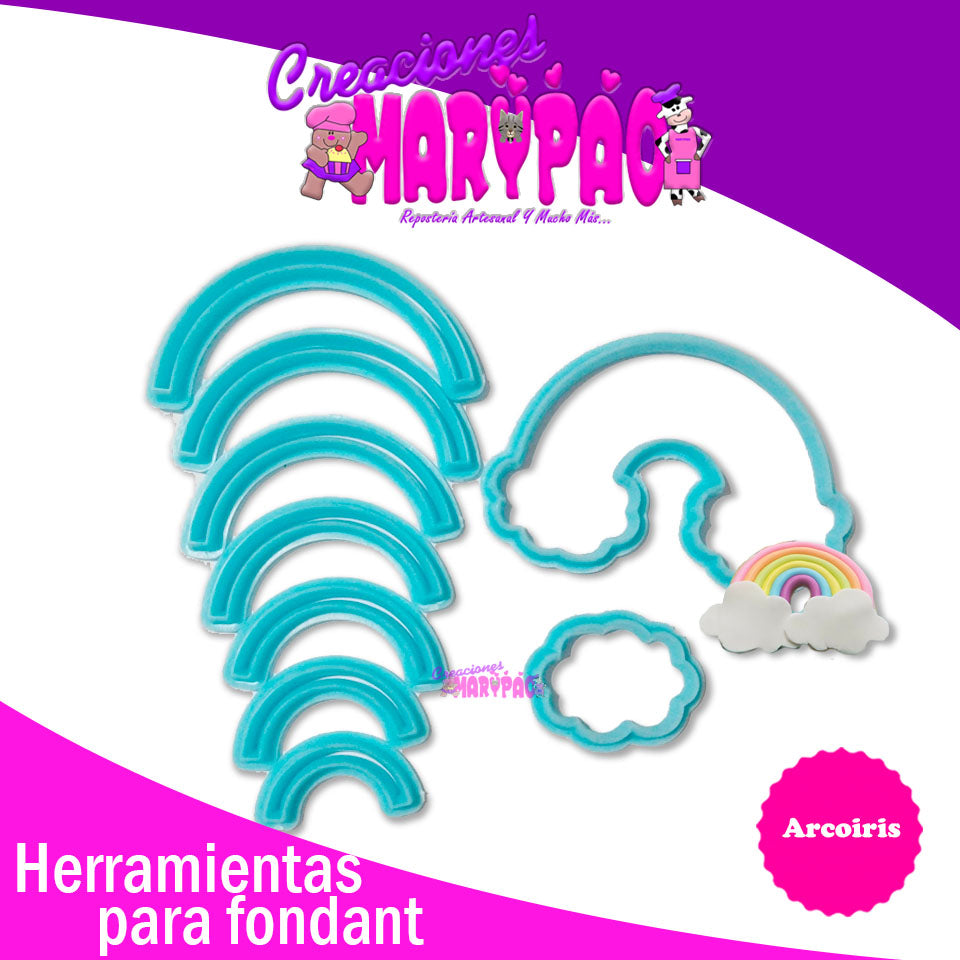 Cortadores Arcoiris Nube Para Unicornio - Creaciones Marypao