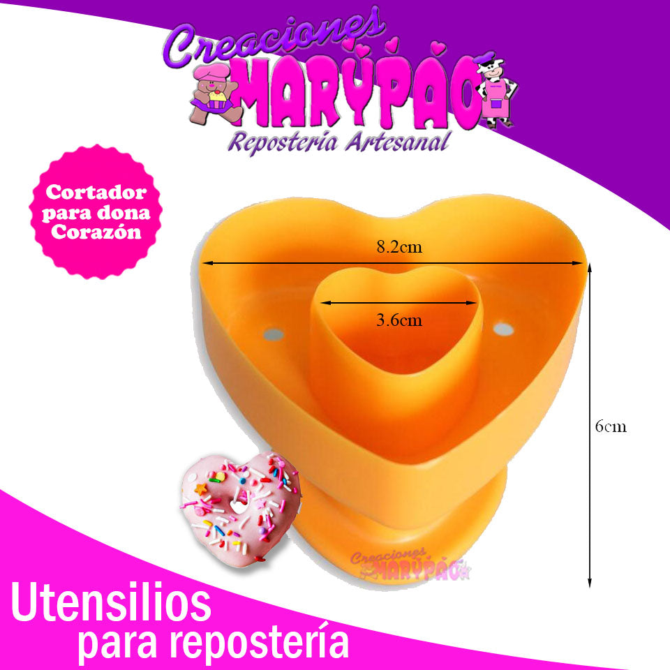 Cortador Para Dona En Forma De Corazón - Creaciones Marypao