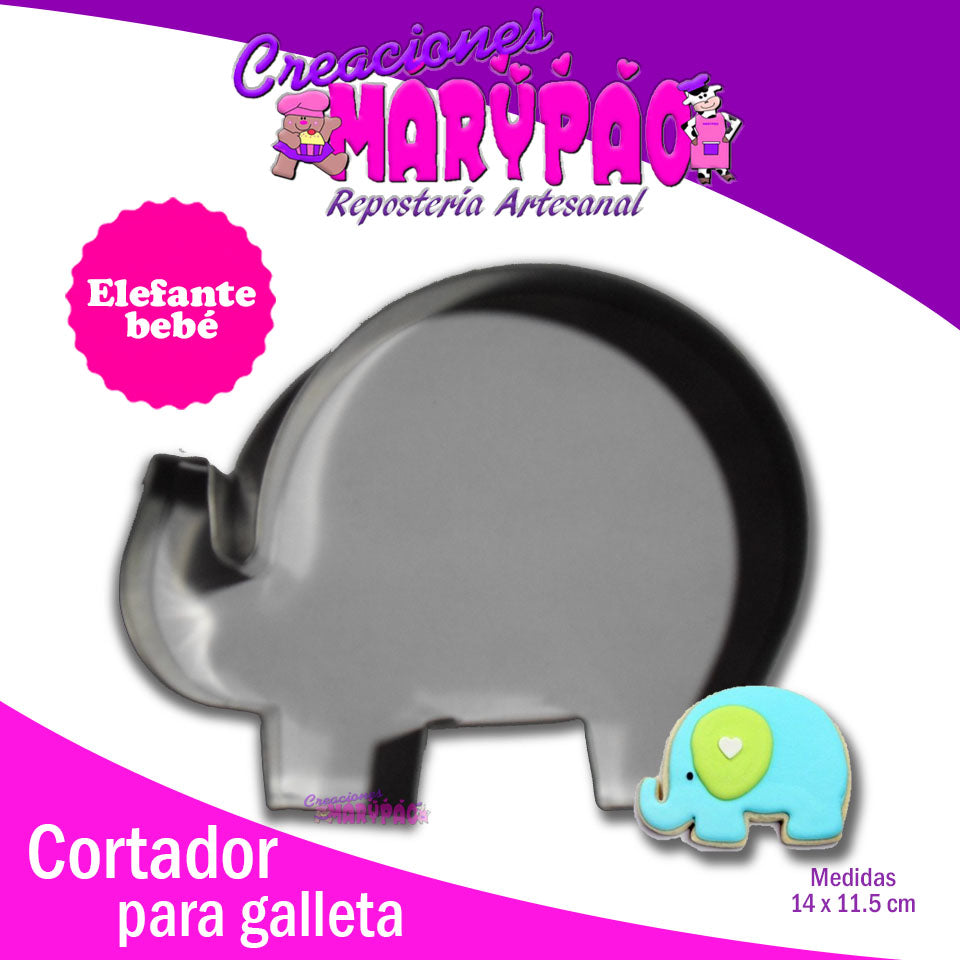 Cortador de Galleta Elefante Bebé - Creaciones Marypao