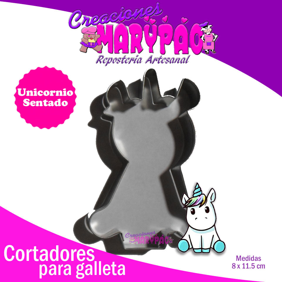 Cortador De Galleta Unicornio Sentado - Creaciones Marypao
