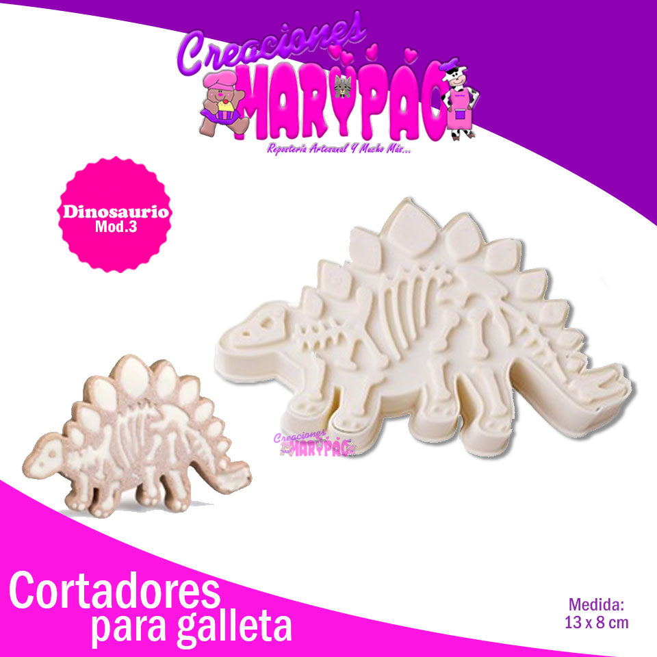 Cortador Galletas Dinosaurio Texturizador Mod.3 - Creaciones Marypao
