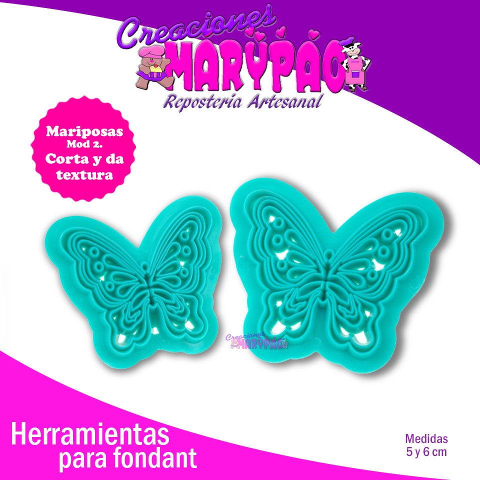 Cortadores Texturizadores Mariposas Mod 2 - Creaciones Marypao