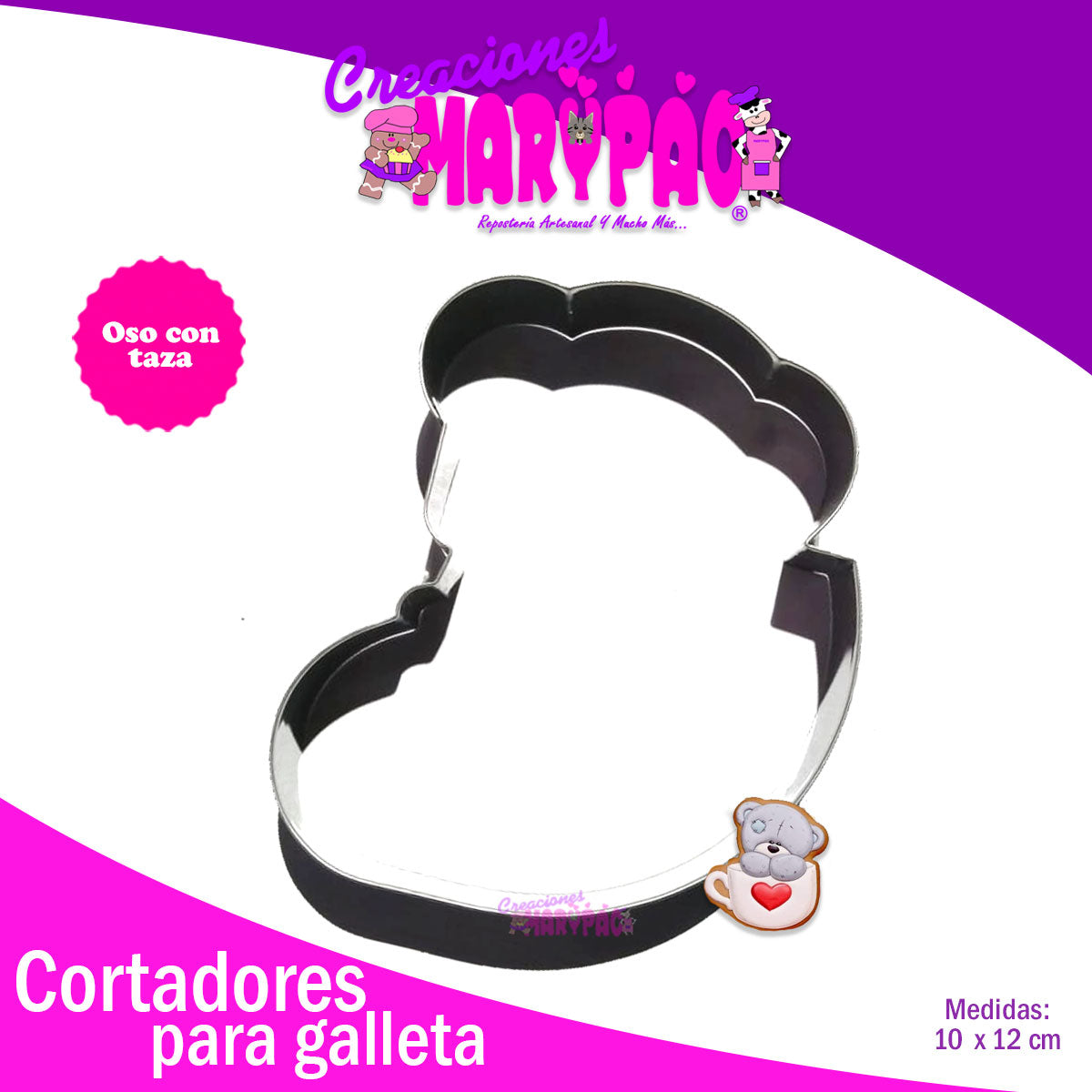 Cortador De Galletas Oso Con Taza Febrero