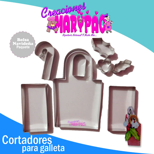 Cortadores de Galletas Bolsa De Regalo Navidad 3D - Creaciones Marypao