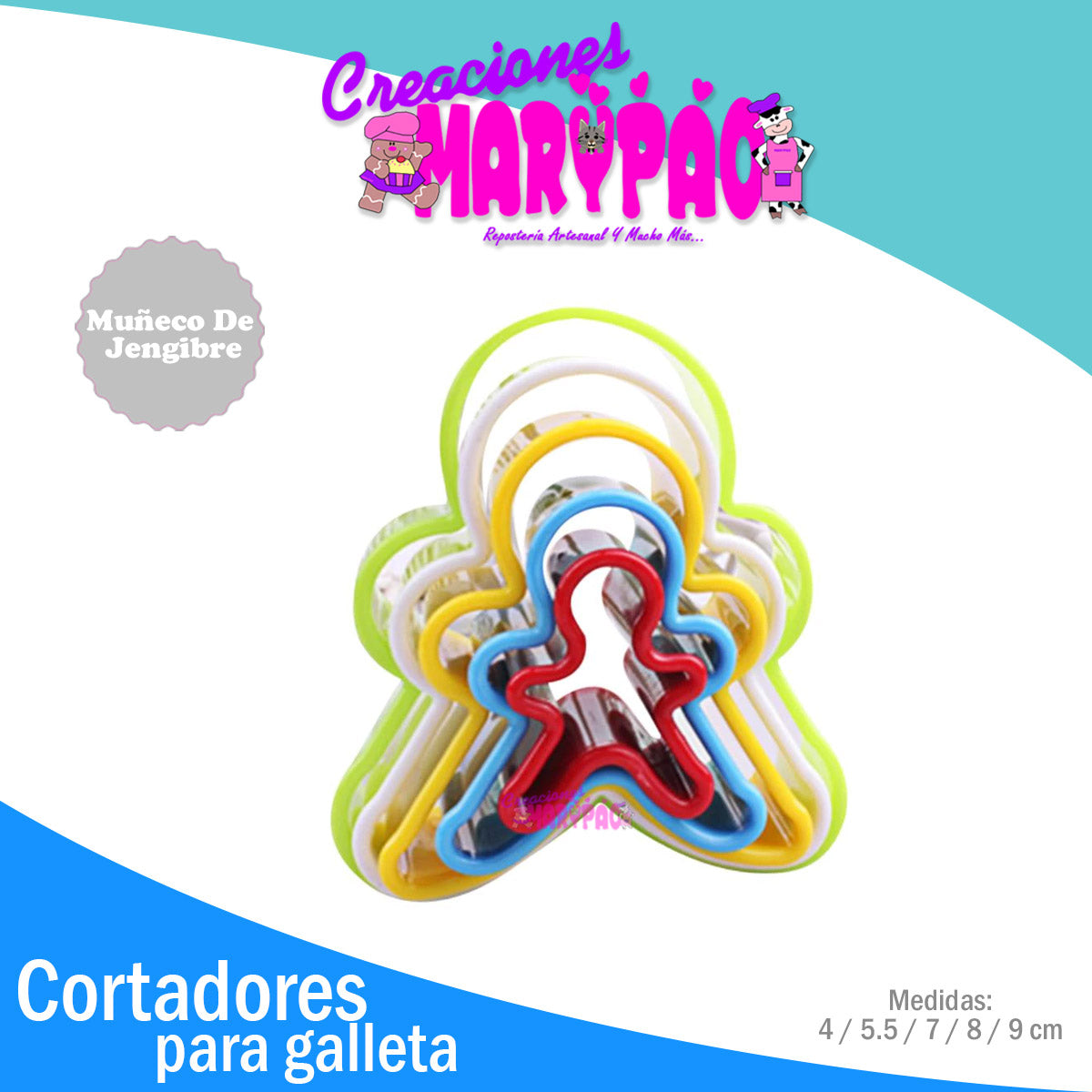 Paquete de Cortadores Muñeco De Jengibre