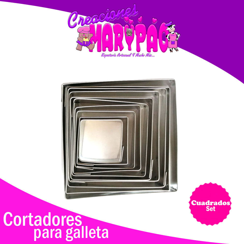 Cortadores Galletas Cuadros Set