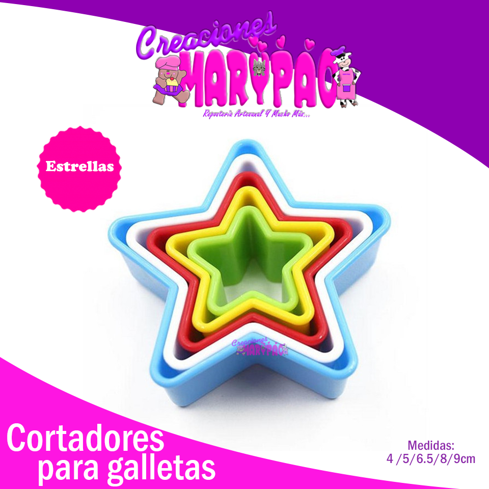 Paquete de Cortadores Estrellas - Creaciones Marypao