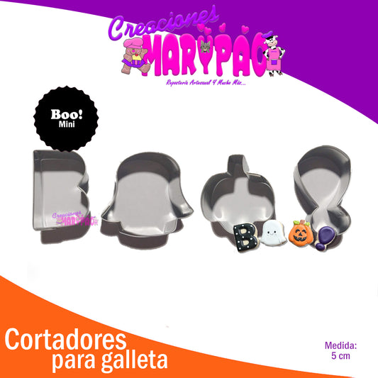 Cortadores Galletas Halloween Boo Fantasma Mini - Creaciones Marypao