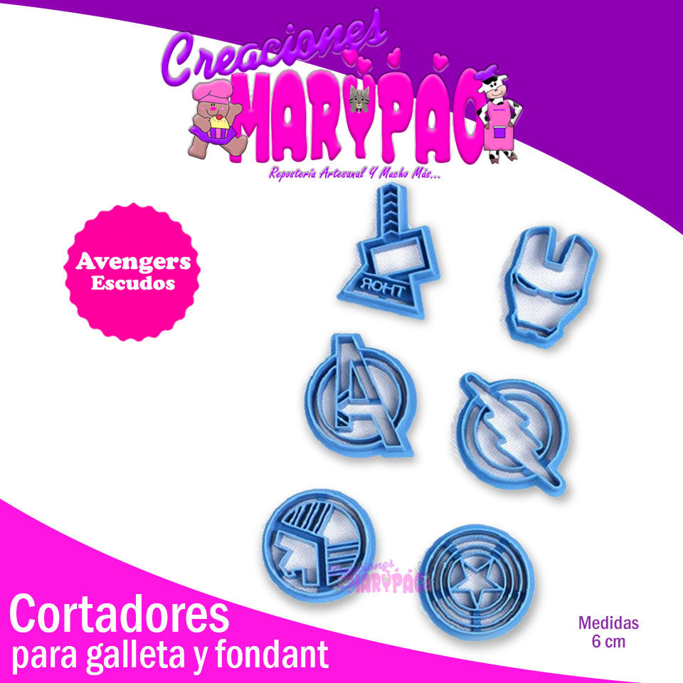 Cortadores De Galleta Avengers Superheroes - Creaciones Marypao