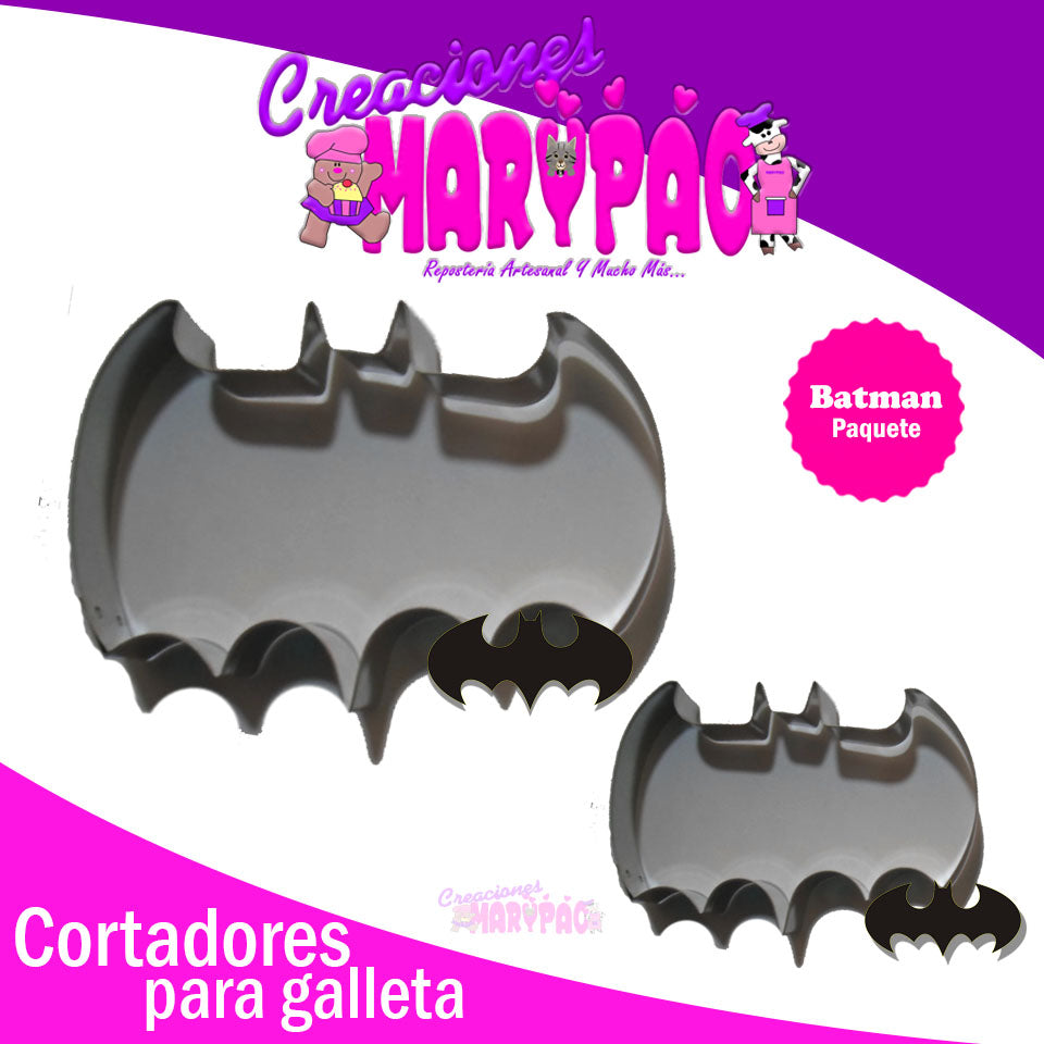 Cortadores De Galleta Murciélago Escudo Personajes Superheroes - Creaciones Marypao