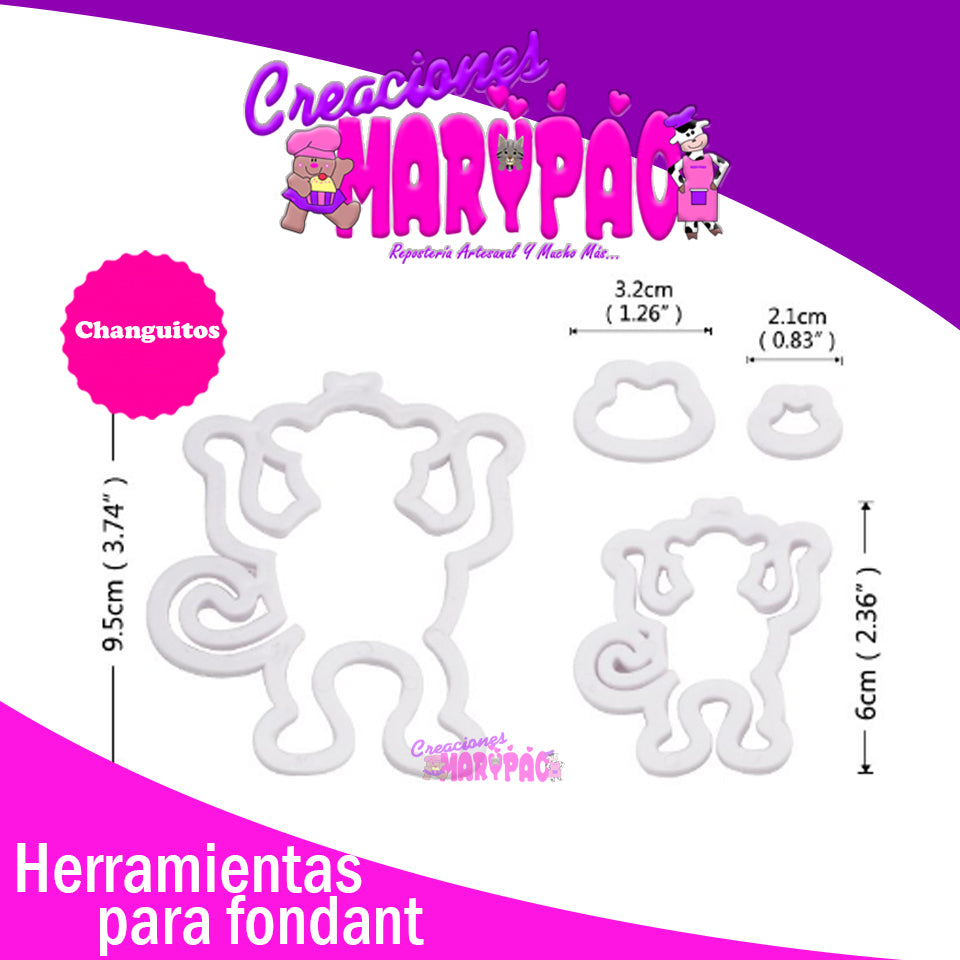 Cortadores Baby Shower Changuitos - Creaciones Marypao