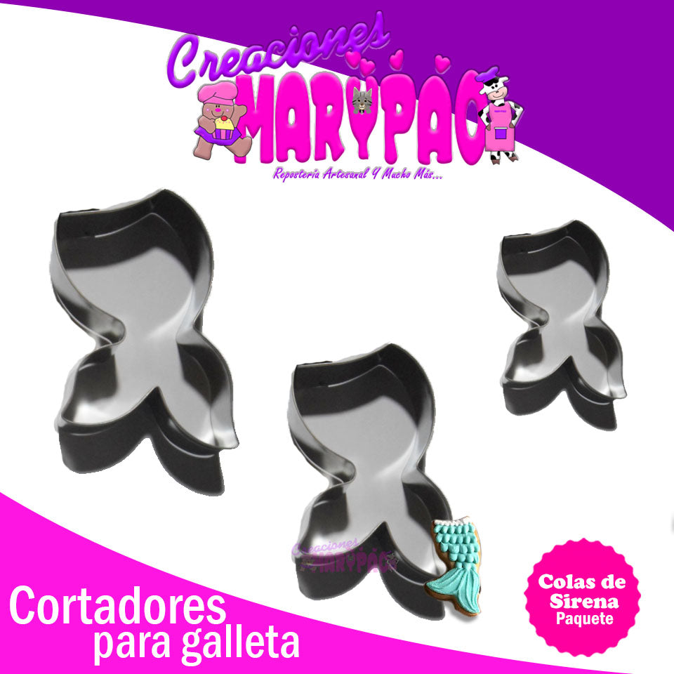Cortadores Galletas Cola de Sirena Mini - Creaciones Marypao