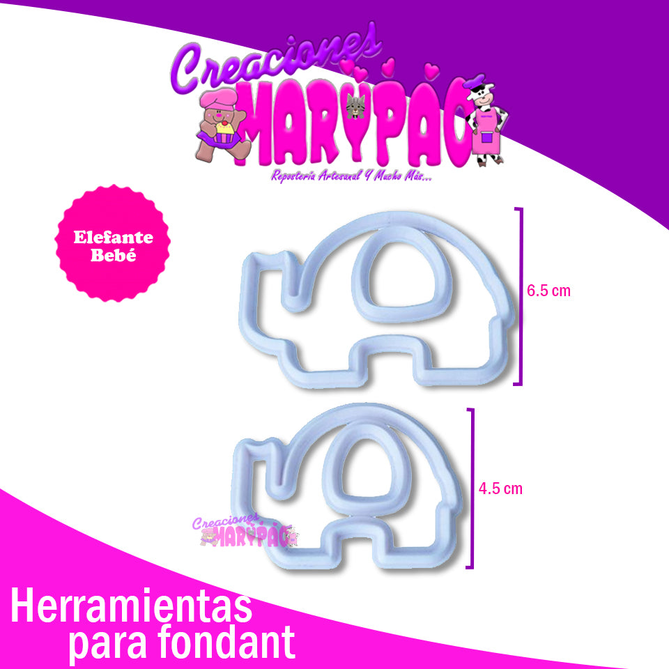 Cortadores Elefante Bebé - Creaciones Marypao