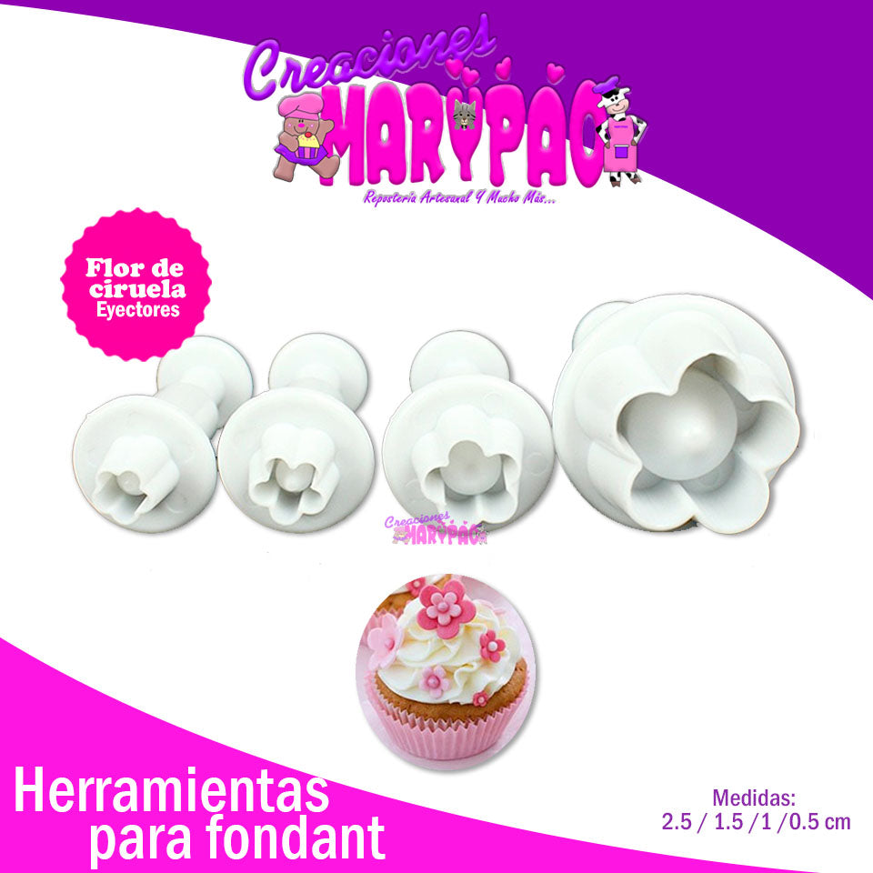 Cortadores Eyectores Flores Ciruela - Creaciones Marypao