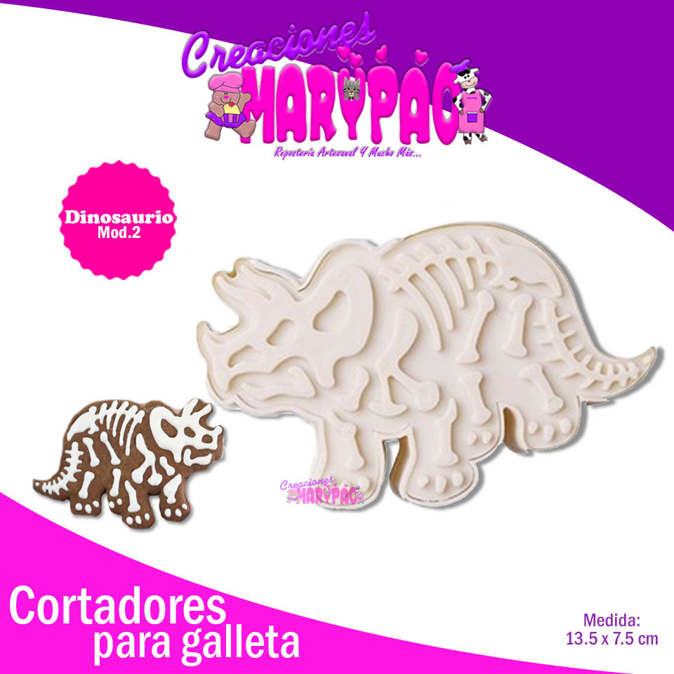 Cortador Galletas Dinosaurio Texturizador Mod.2 - Creaciones Marypao