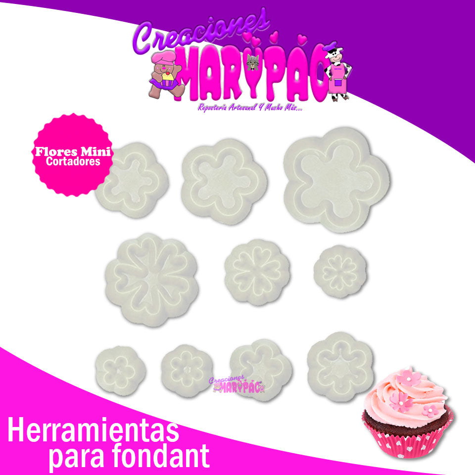 Cortadores Flores Minis Fondant Prímula - Creaciones Marypao