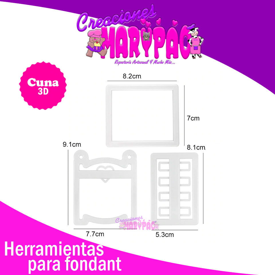 Cortadores Para Bebé Cuna 3D - Creaciones Marypao