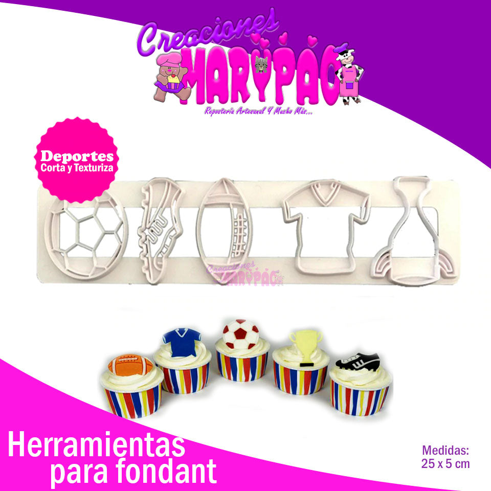 Cortadores Para Fondant Fútbol - Creaciones Marypao