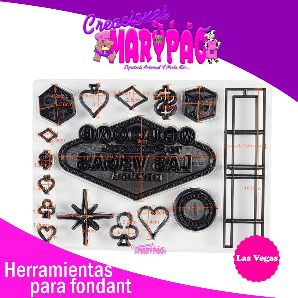 Cortadores Para Fondant Las Vegas Casino - Creaciones Marypao