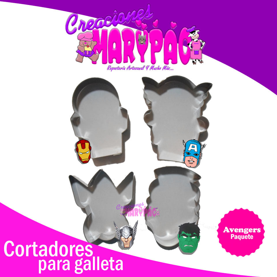 Cortadores Superhéroes Paq. 4 Pzas - Creaciones Marypao