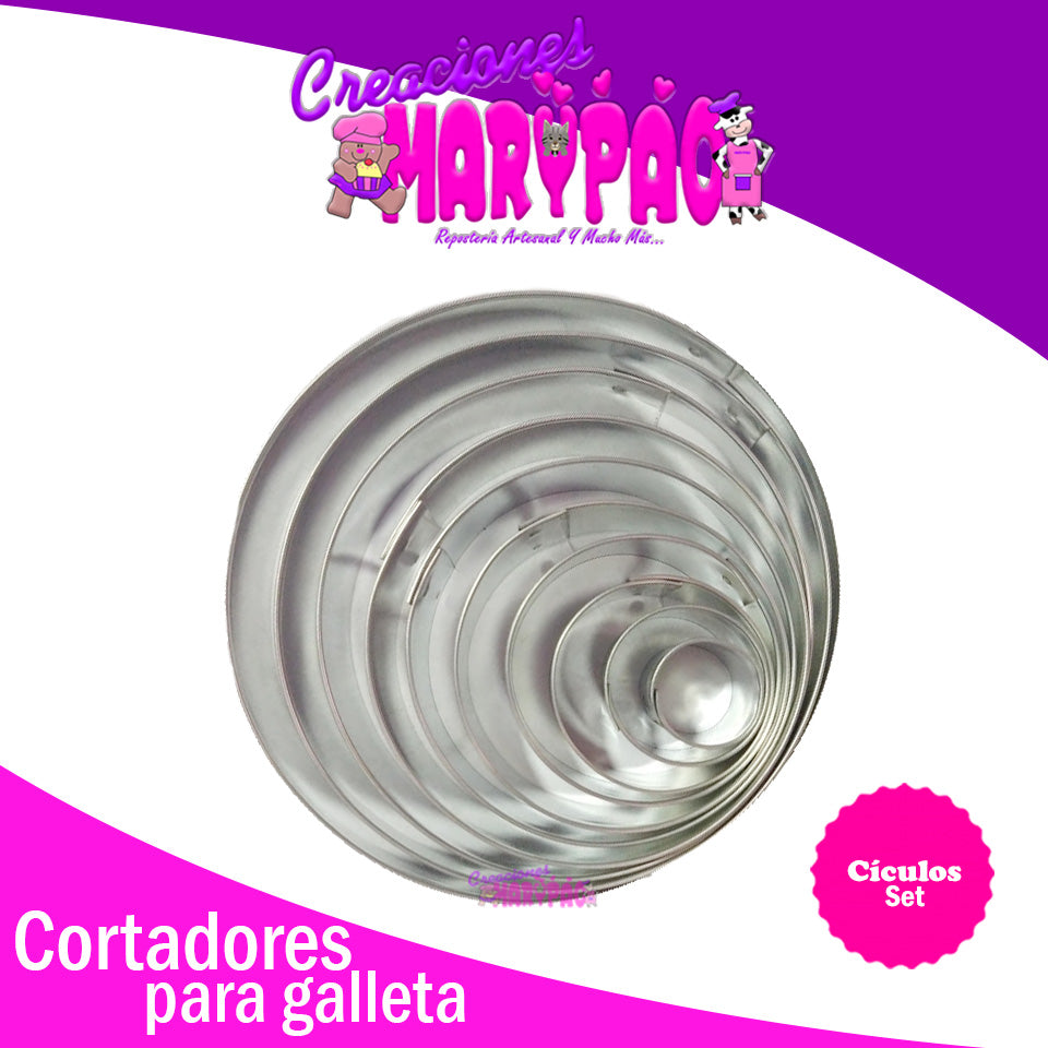 Cortadores De Galleta Set De Círculos - Creaciones Marypao
