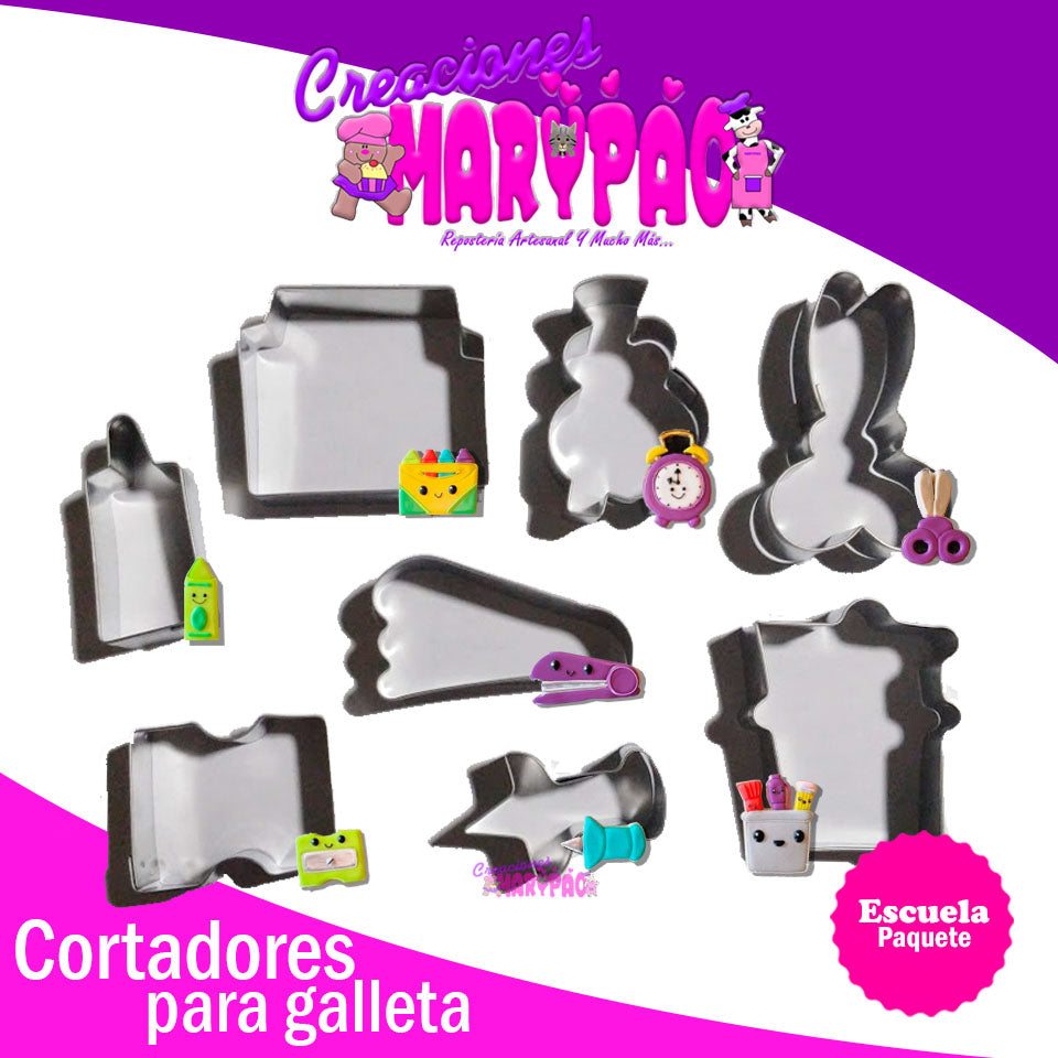 Cortadores Galletas Dia Del Maestro Escuela Papeleria - Creaciones Marypao
