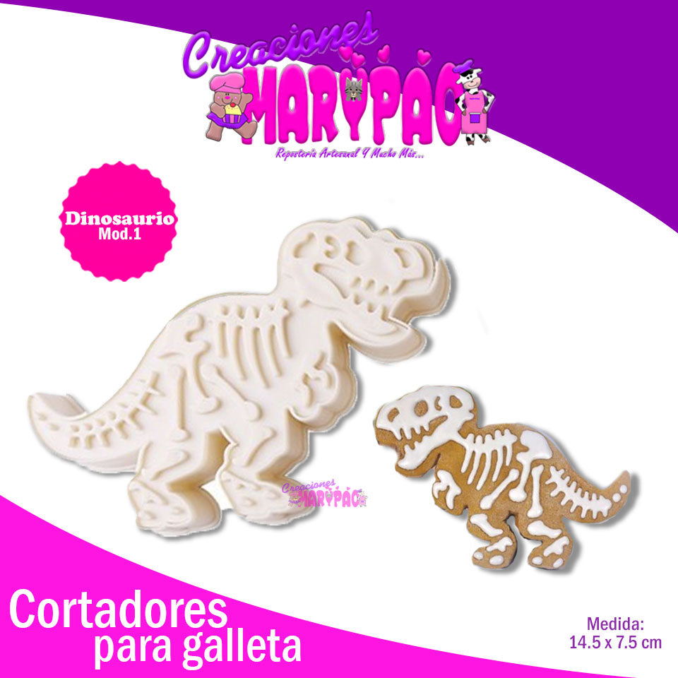 Cortador Galletas Dinosaurio Rex Texturizador Mod.1 - Creaciones Marypao