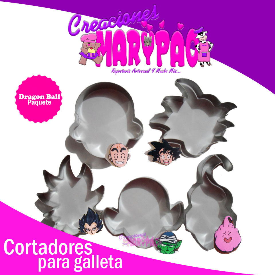 Cortadores Personajes Dragon Paq. 5 Pzas - Creaciones Marypao
