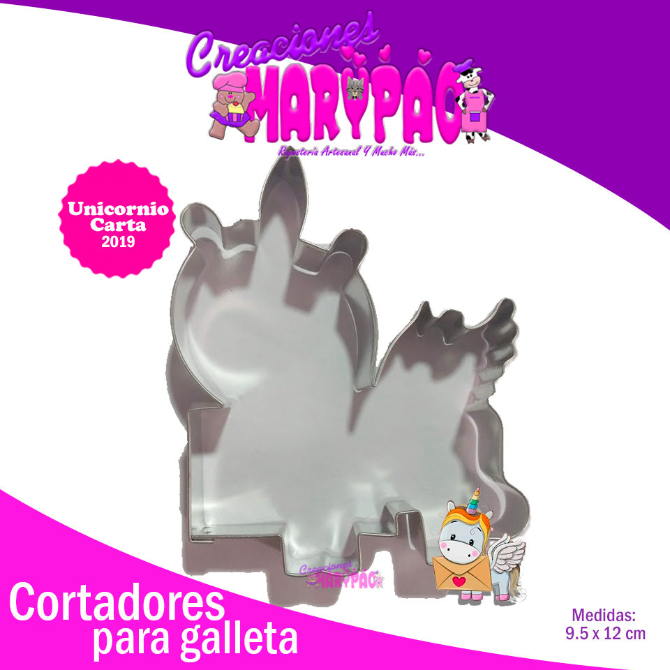 Cortador De Galleta Unicornio Carta - Creaciones Marypao