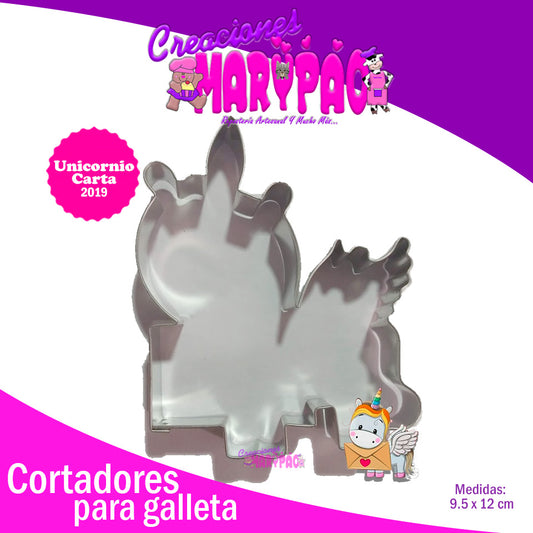 Cortador De Galleta Unicornio Carta - Creaciones Marypao