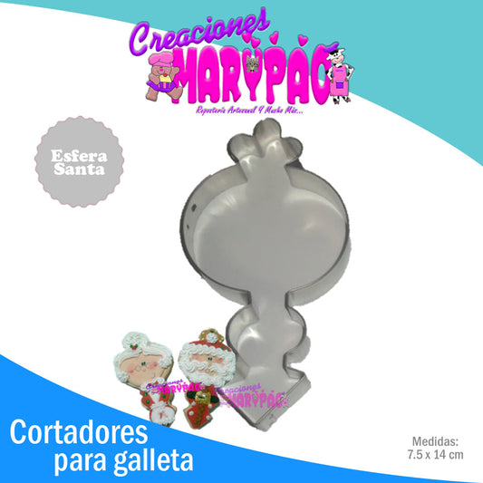 Cortador De Galletas Esfera De Santa Navidad - Creaciones Marypao