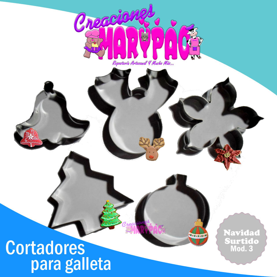Cortadores Galletas Navidad Mod 3 - Creaciones Marypao