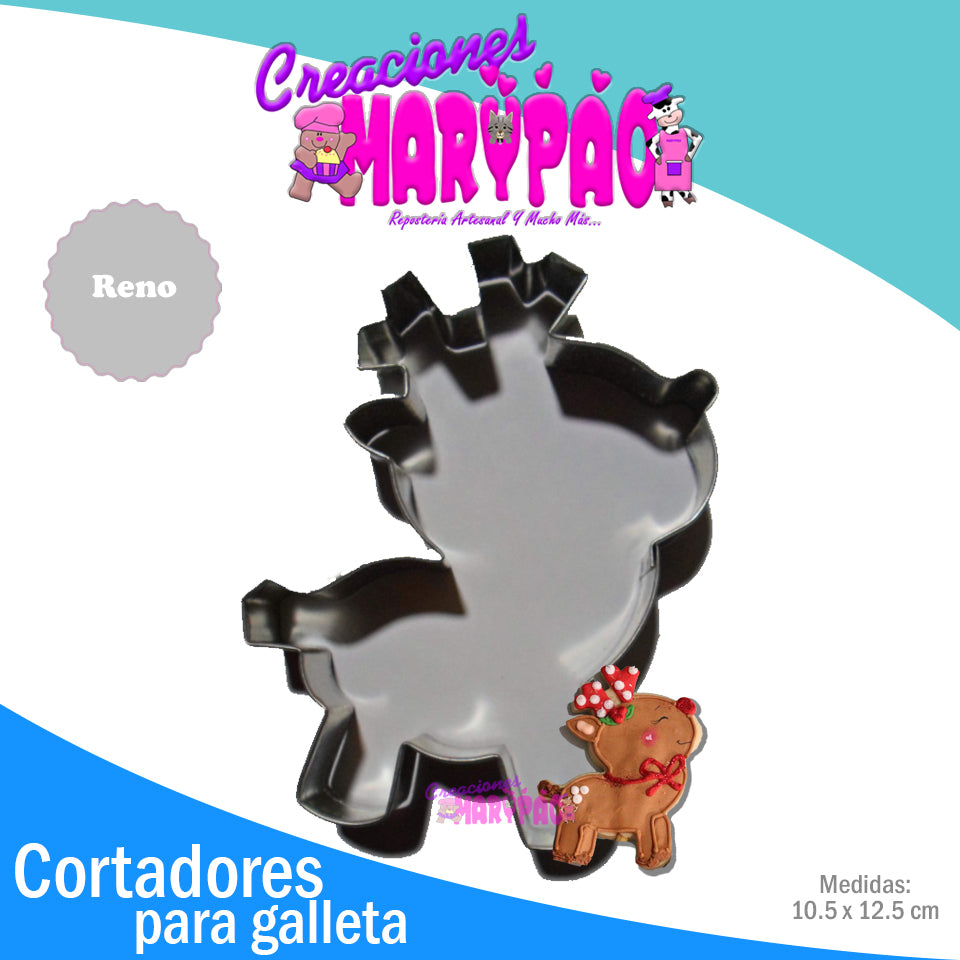 Cortador De Galleta Reno Completo Navidad - Creaciones Marypao
