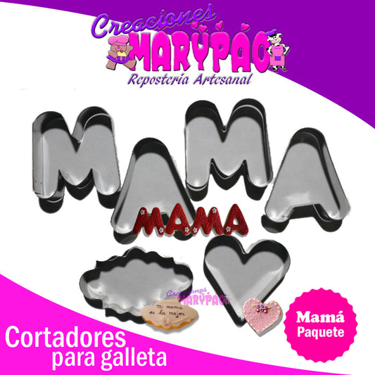 Cortadores Mamá 10 De Mayo Galletas Paq.6 Pzas - Creaciones Marypao