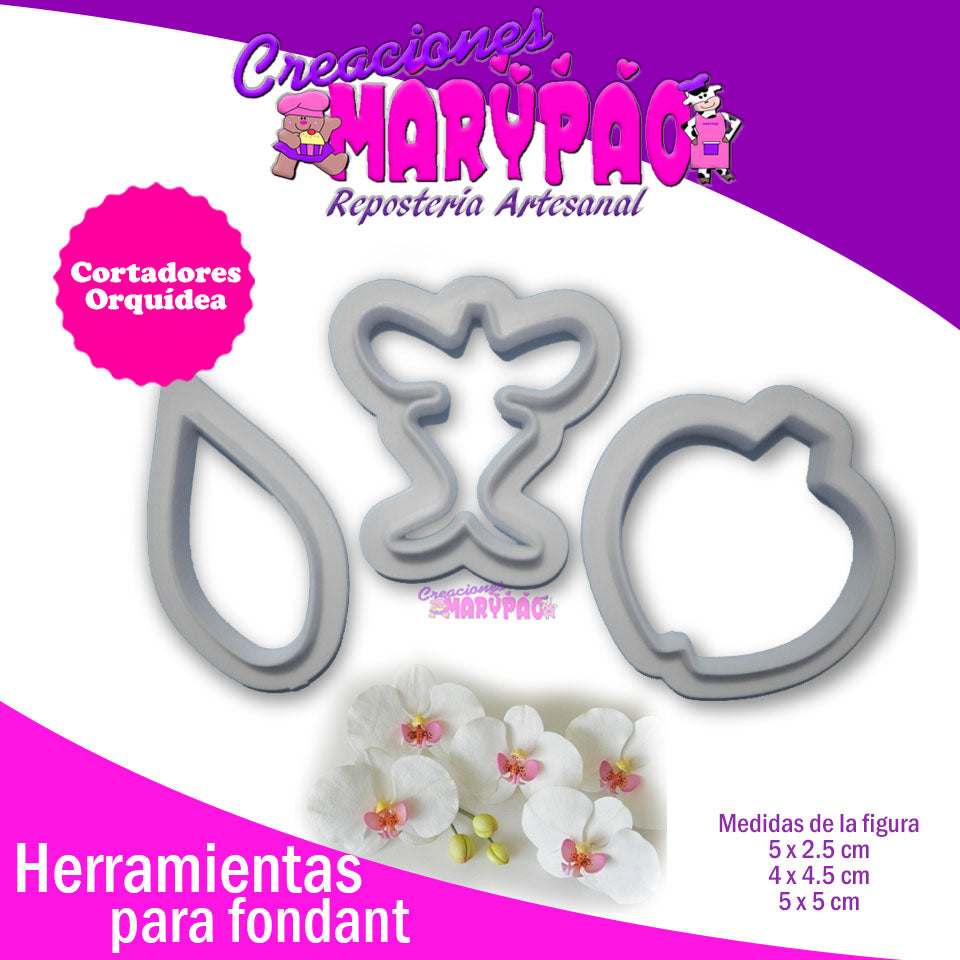 Cortador Orquidea Fondant Pasta De Goma Pasta Flexible - Creaciones Marypao
