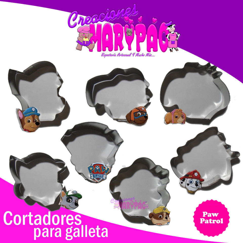 Cortadores Patrulla De Perros Galletas Paq. 7 Pzas - Creaciones Marypao