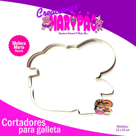 Cortador De Galletas Muñeca Maria Lele y Panchito Fiestas Patrias