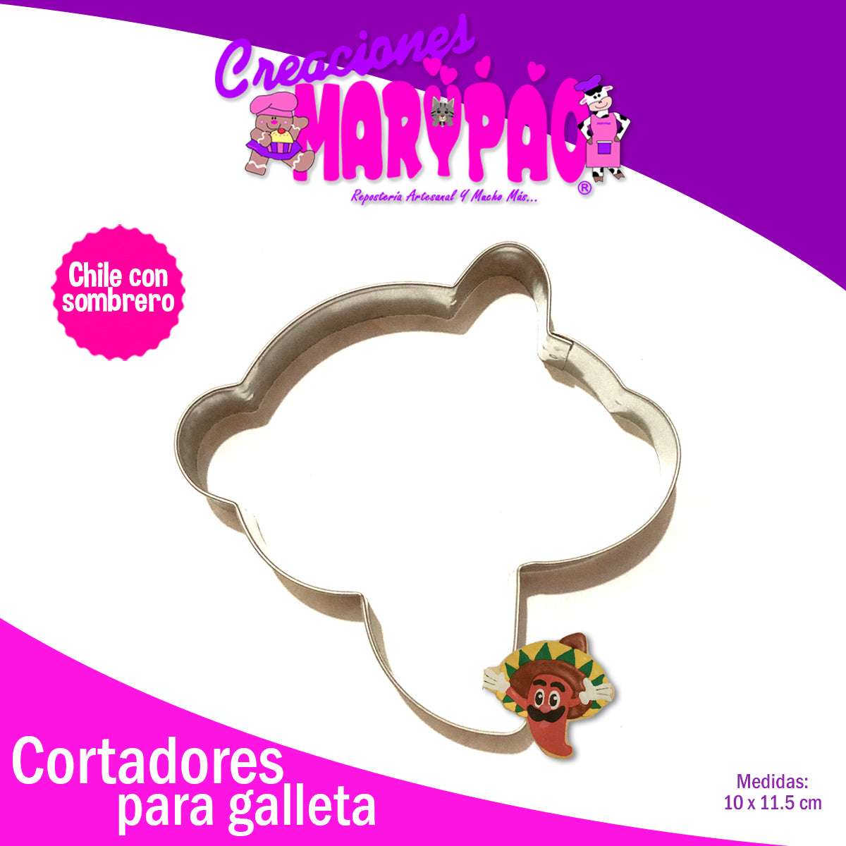 Cortador De Galleta Chile con sombrero