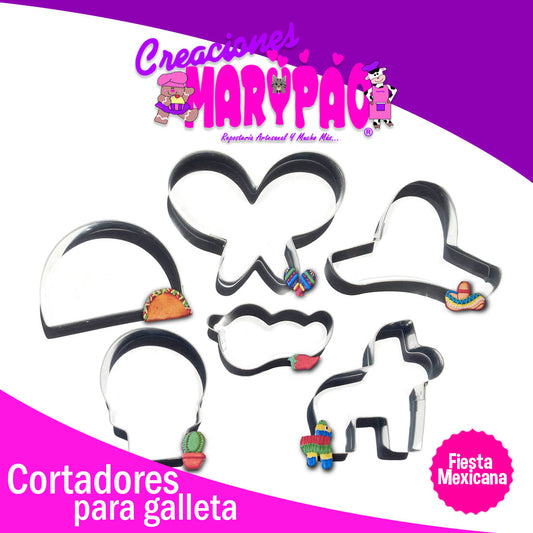 Cortadores Fiesta Mexicana Chile Sombrero Taco Patrio 6pzas