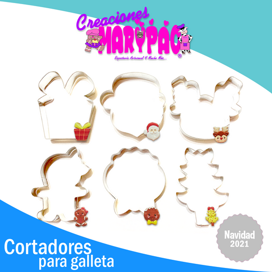 Cortadores Galletas Santa Pino Reno Jengibre 6p Navidad 2021