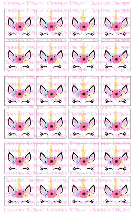 Transfers Para Gelatinas Gelapaletas Unicornio - Creaciones Marypao