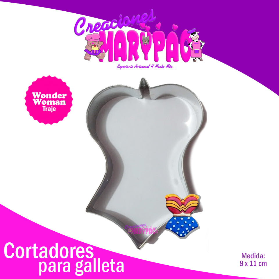 Cortador De Galleta Traje Mujer Maravilla - Creaciones Marypao