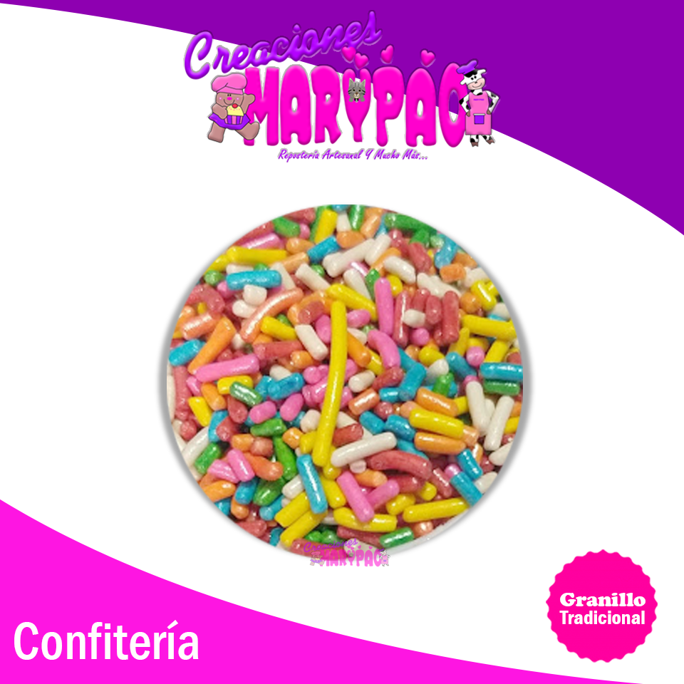 Granillo Perlado Colores Tradicional Confitería - Creaciones Marypao