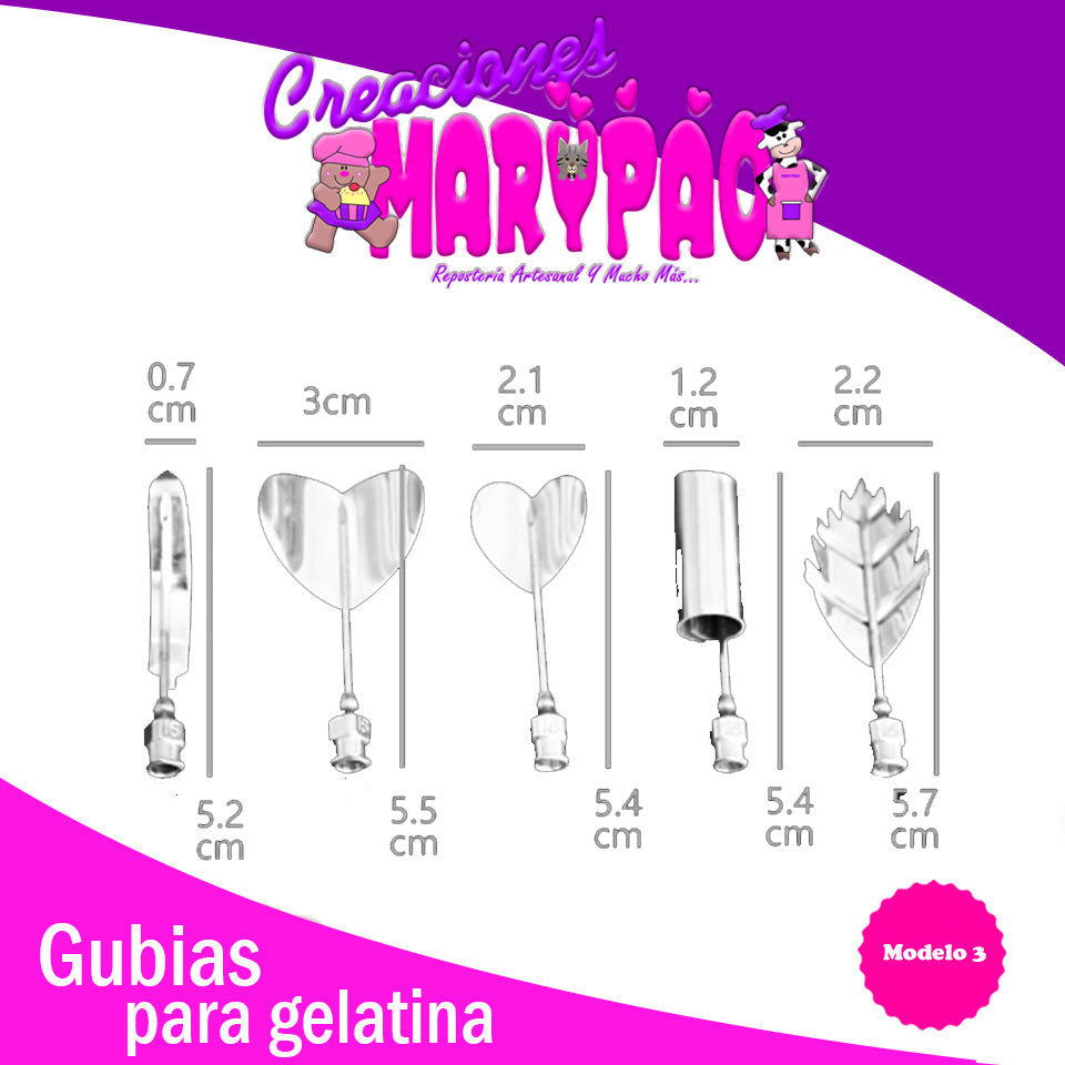Gubias Para Gelatina Artísticas Flores Mod.3 - Creaciones Marypao