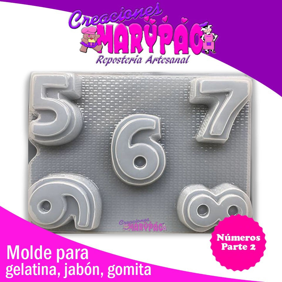 Molde Números Para Jabón Gomita Gelatina Paquete De 2 Piezas - Creaciones Marypao