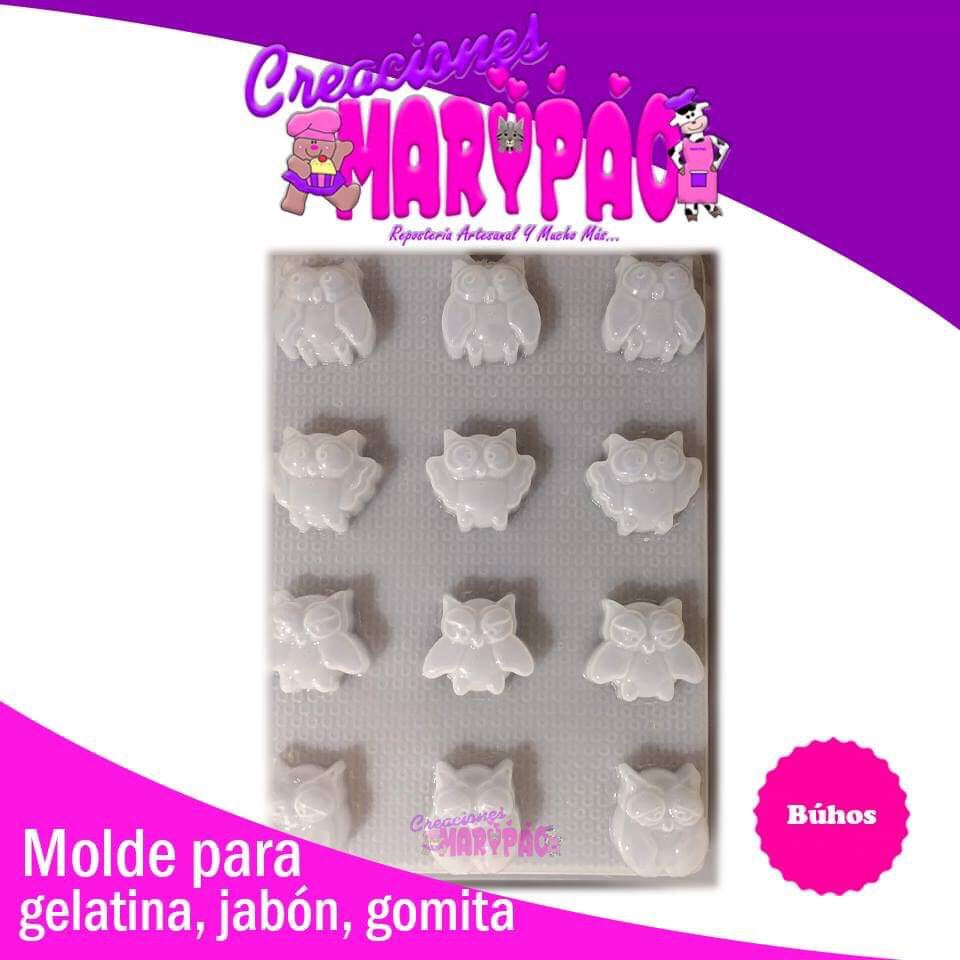 Molde Búhos Jabon Gelatina Resina Chocolate Gomita - Creaciones Marypao