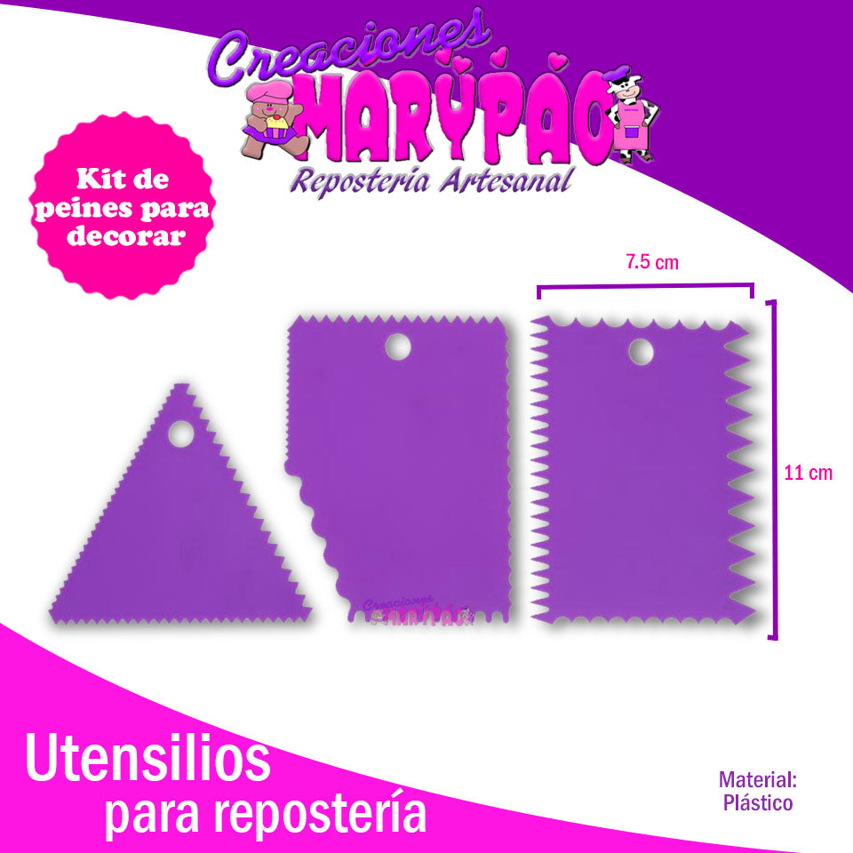 Kit De Peines De Repostería Decoración De Pasteles - Creaciones Marypao