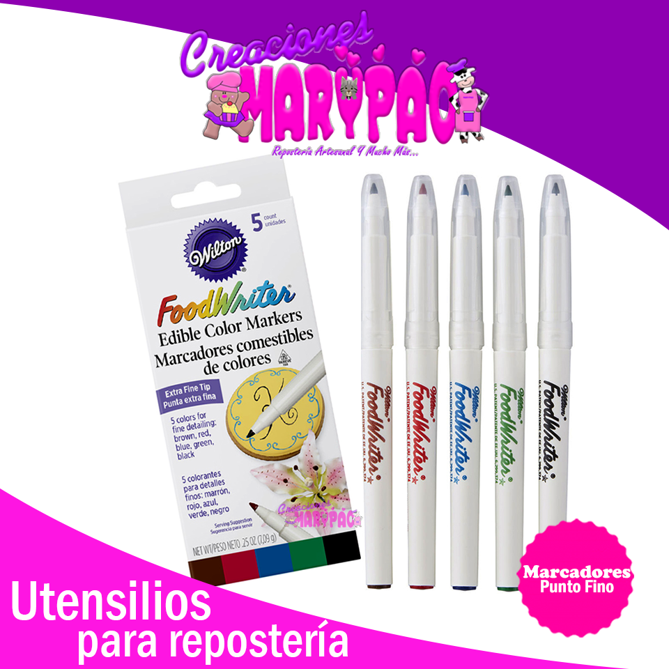 Plumones Comestibles Wilton Extra Fino - Creaciones Marypao